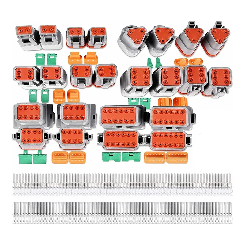 

12 Kits DT Series Connector Set 2 3 4 6 8 12 Pin Connectors IP68 Waterproof Automotive Electrical Connectors Plug-AA26