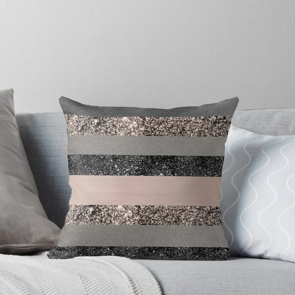 

Blush Glitter Glam Stripes #3 (Faux Glitter) #shiny #decor #art Throw Pillow Cusions Cover Pillowcase Pillow