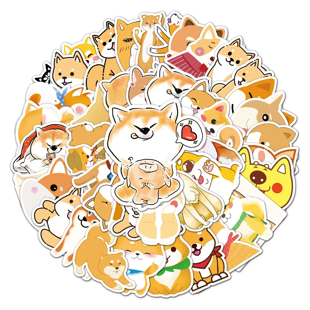 10/30/50PCS Do Not Repeat Cute Cartoon Shiba Inu Personality Creative Graffiti Sticker Refrigerator Waterproof Sticker Wholesale