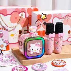 Karaoke Machine Anime Hello Kitty Wireless Bluetooth Speaker Cute Kuromi Usb Music Player Microphone Kid Gift Toy