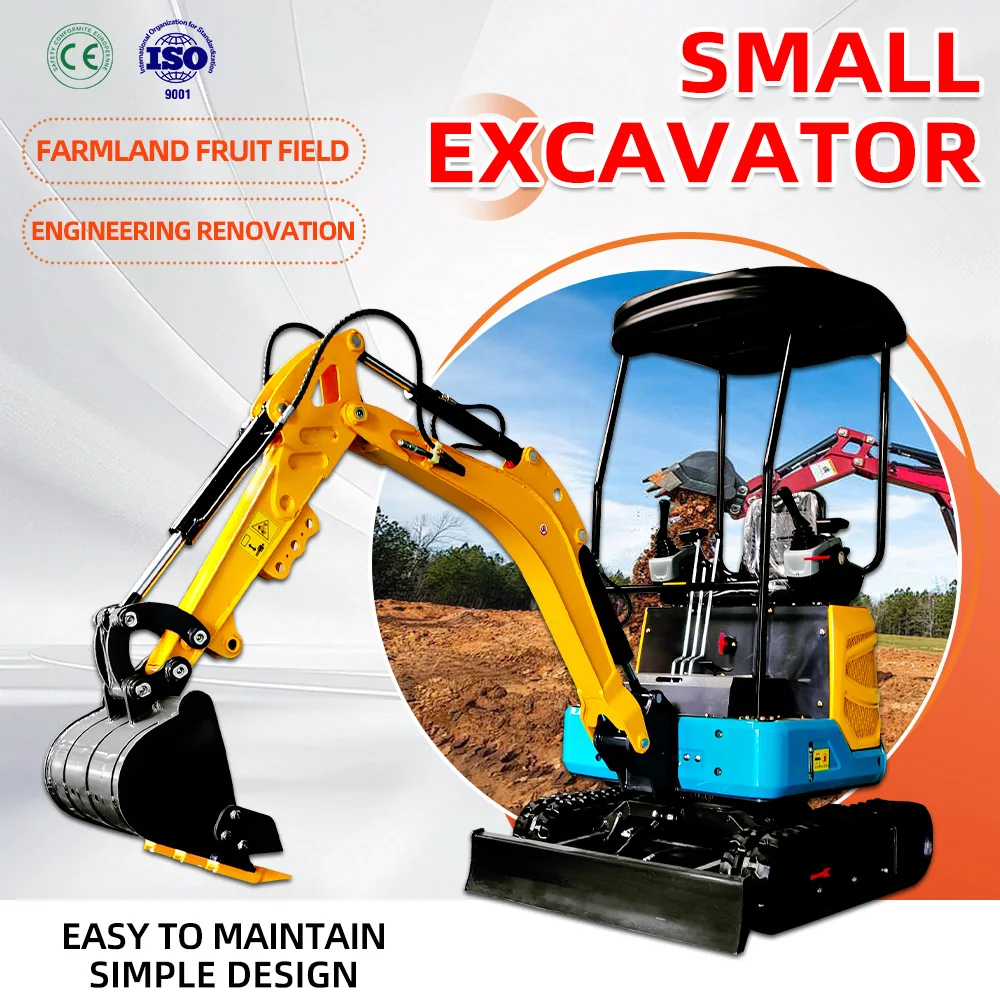 

Микроэкскаватор 0,8-2 тонны с насадками, высококачественный небольшой экскаватор, двигатель Yanmar/Kubota, вращение на 360 градусов, 2-тонный мини-экскаватор