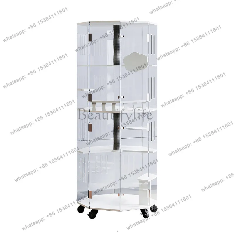 Household luxury automatic cat litter box non-solid wood acrylic panoramic cat cabinet