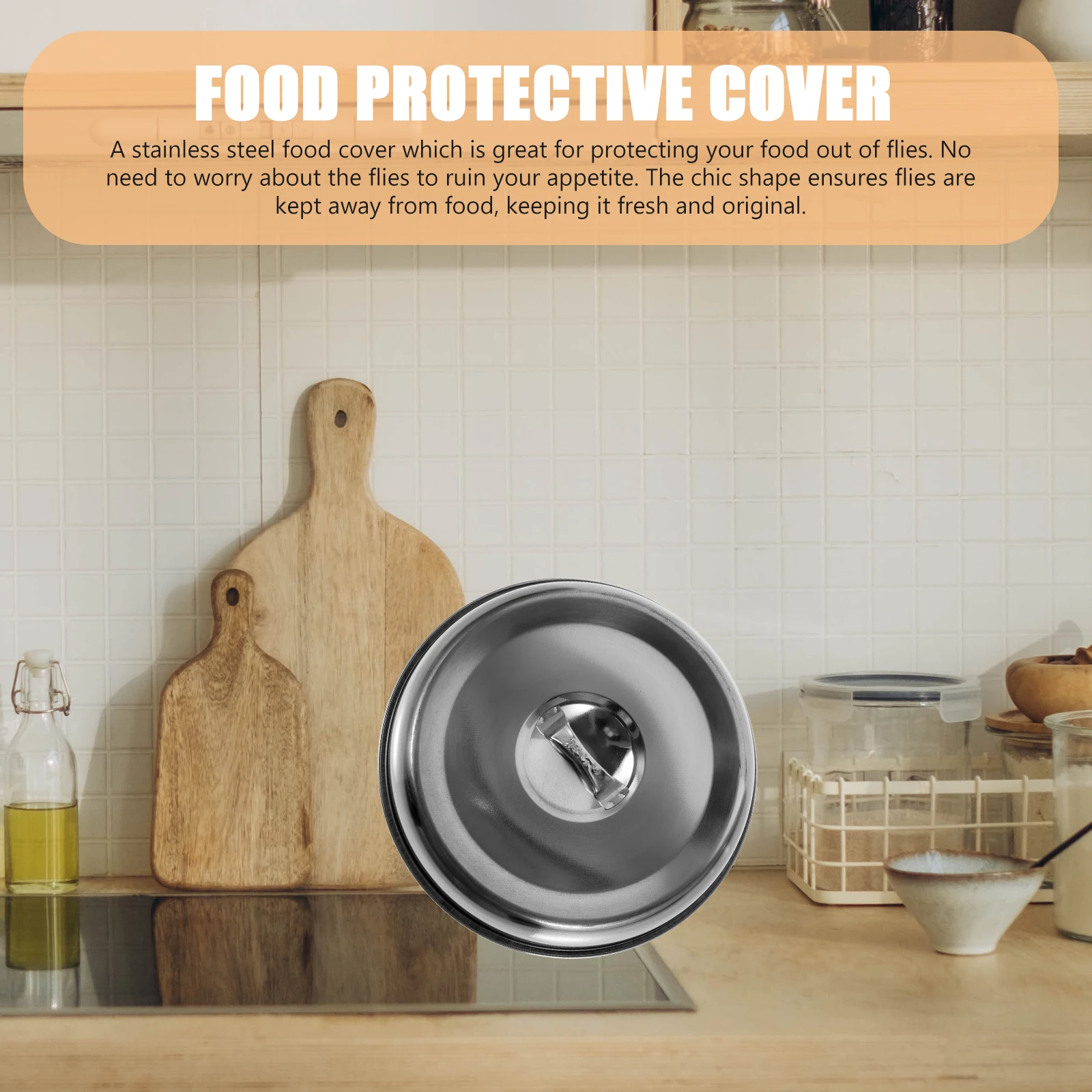 

Stainless Steel Steak Cover Food Protective Dome Handle Design Kitchen Lid for Bbq Household Food Cover