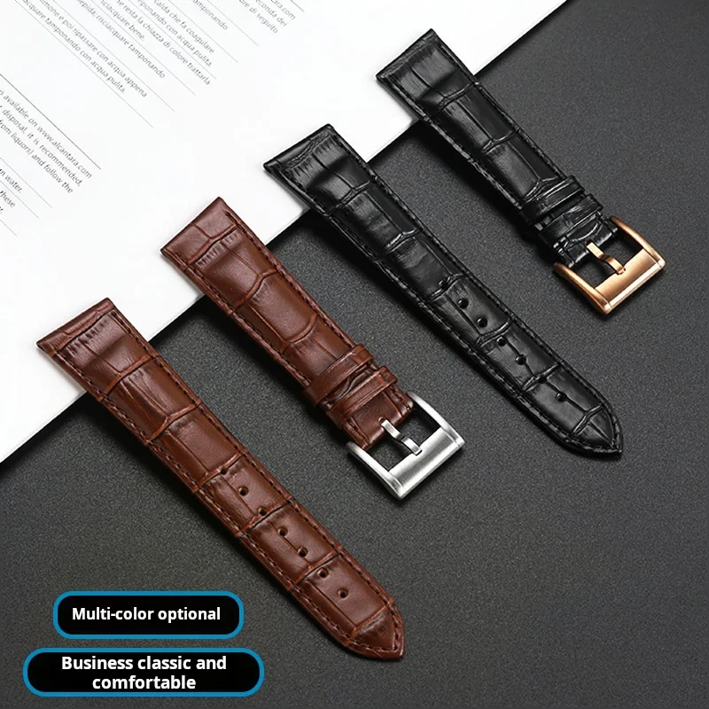 21mm Cowhide strap bracelet for Hamilton VENTURA series H24515551 H24515591 diagonal leather watch band  men's custom Wristband