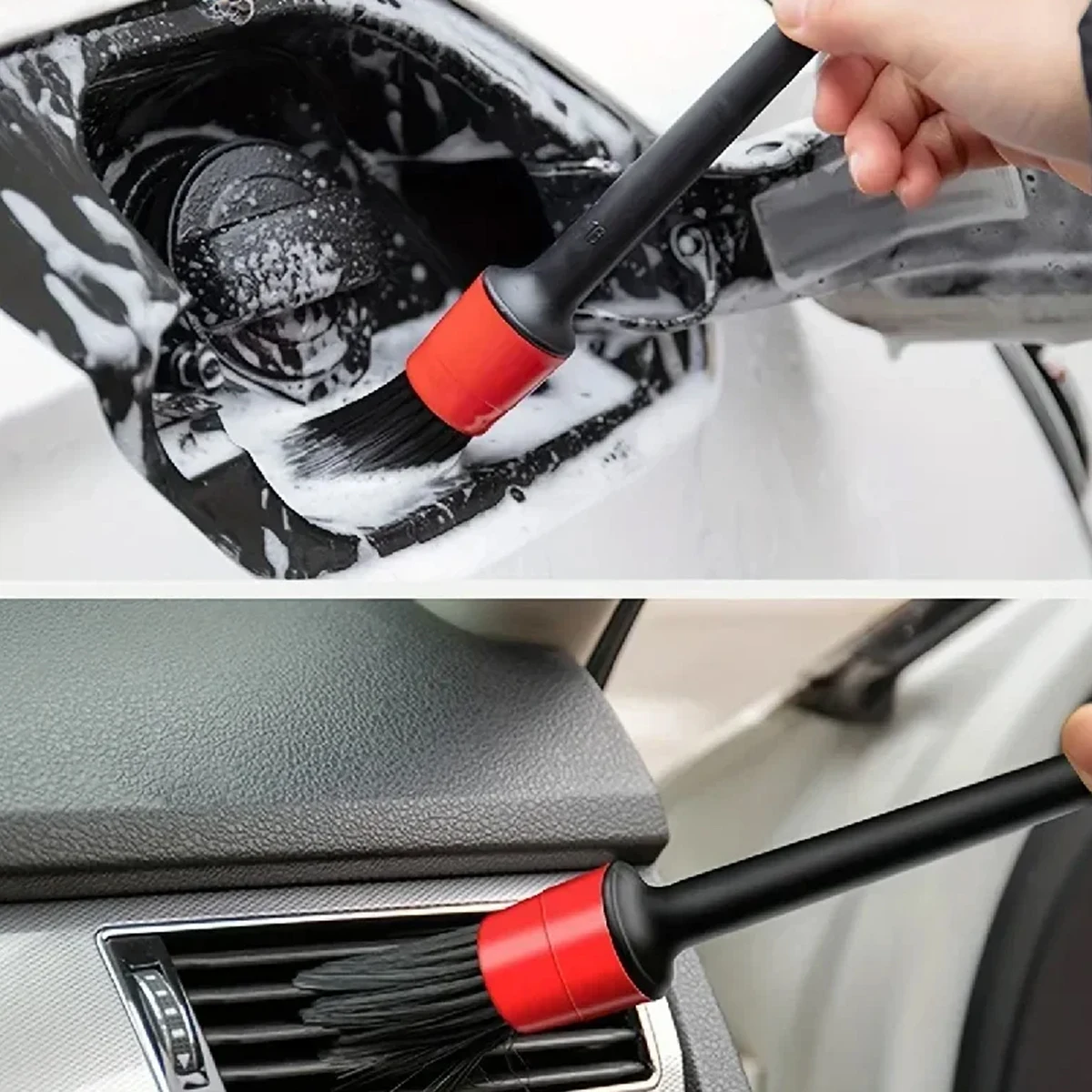 6 Piece Car Wash Care Detail Brush Set for Cleaning Wheels, Dashboard, Vents, etc., Car Cleaning Brush, Car Accessories