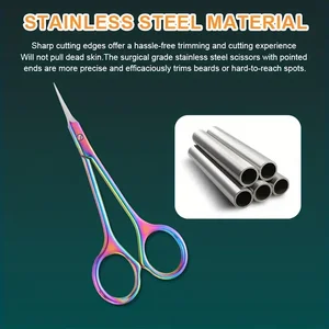 1PC Precision curved head cuticle scissors, stainless steel pointed tipping nail cutter, manicure tool and eyebrow cutting, SK Dead SK 12 Main Tissue Sales - №10