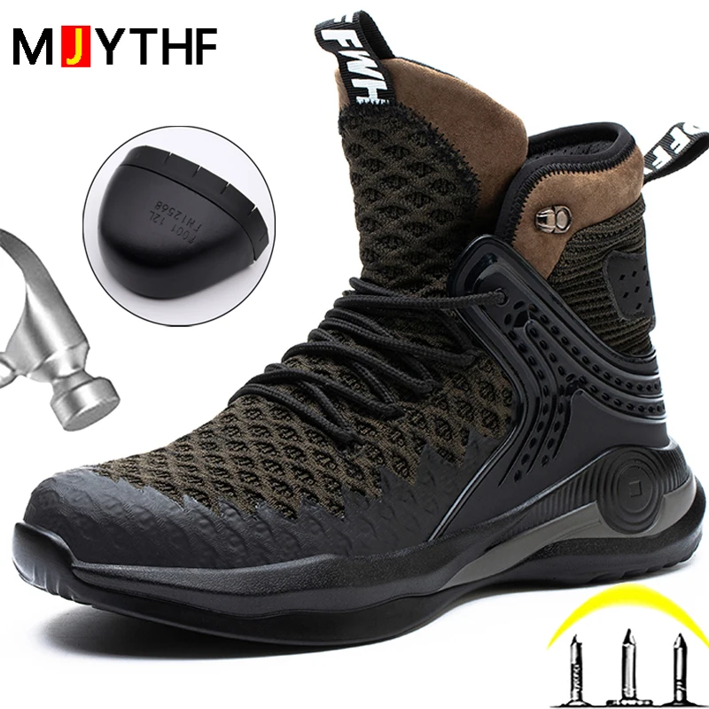 Plus Size 37-50 Safety Shoes Indestructible Work Safety Boots Men Work Sneakers Male Steel Toe Shoes Work Boots Light Protection