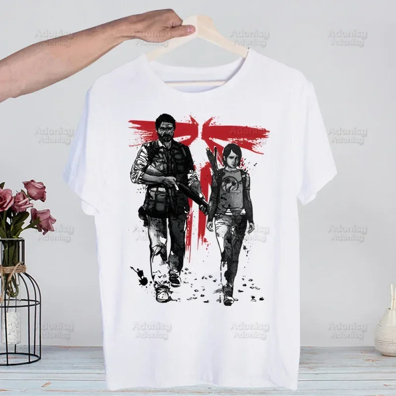 The Last of Us Joel Ellie  Harajuku T-shirts Summer Men Hip Hop Funny Print Tshirt Streetwear T Shirt Short Sleeve Tee Top