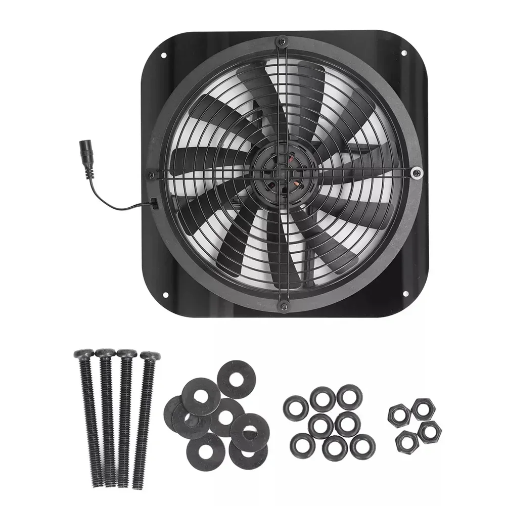 250mm Solar Powered Fan Round Effective Cooling Solar Panel Fan Kit For Greenhouse Chicken Coop Dog Kennel