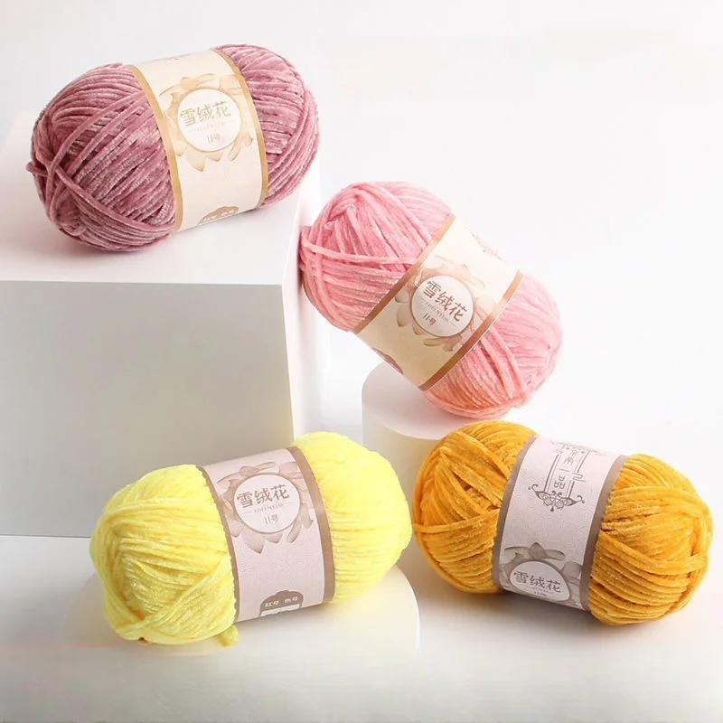 2mm Snow Velvet Wool Yarn Soft Protein Cashmere Silk Wool Crochet Yarn Knitting Yarn Cotton For Baby Wool DIY Sweater