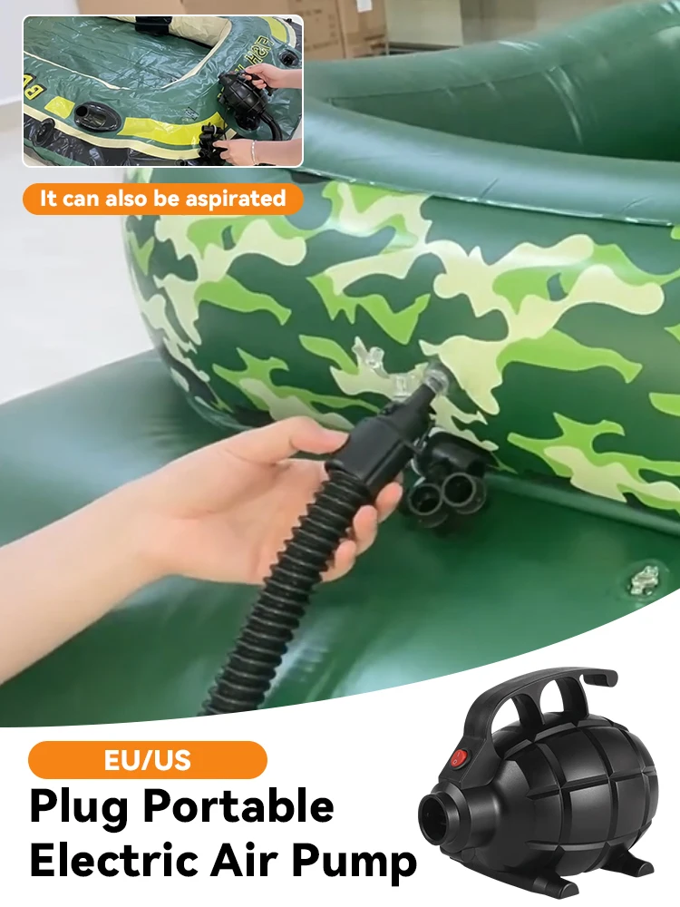 Electric Air Pump EU/US Plug Portable Air Mat Air Bed Air Inflation Tool Home Household Camping Utility Tool 600W Air Compressor