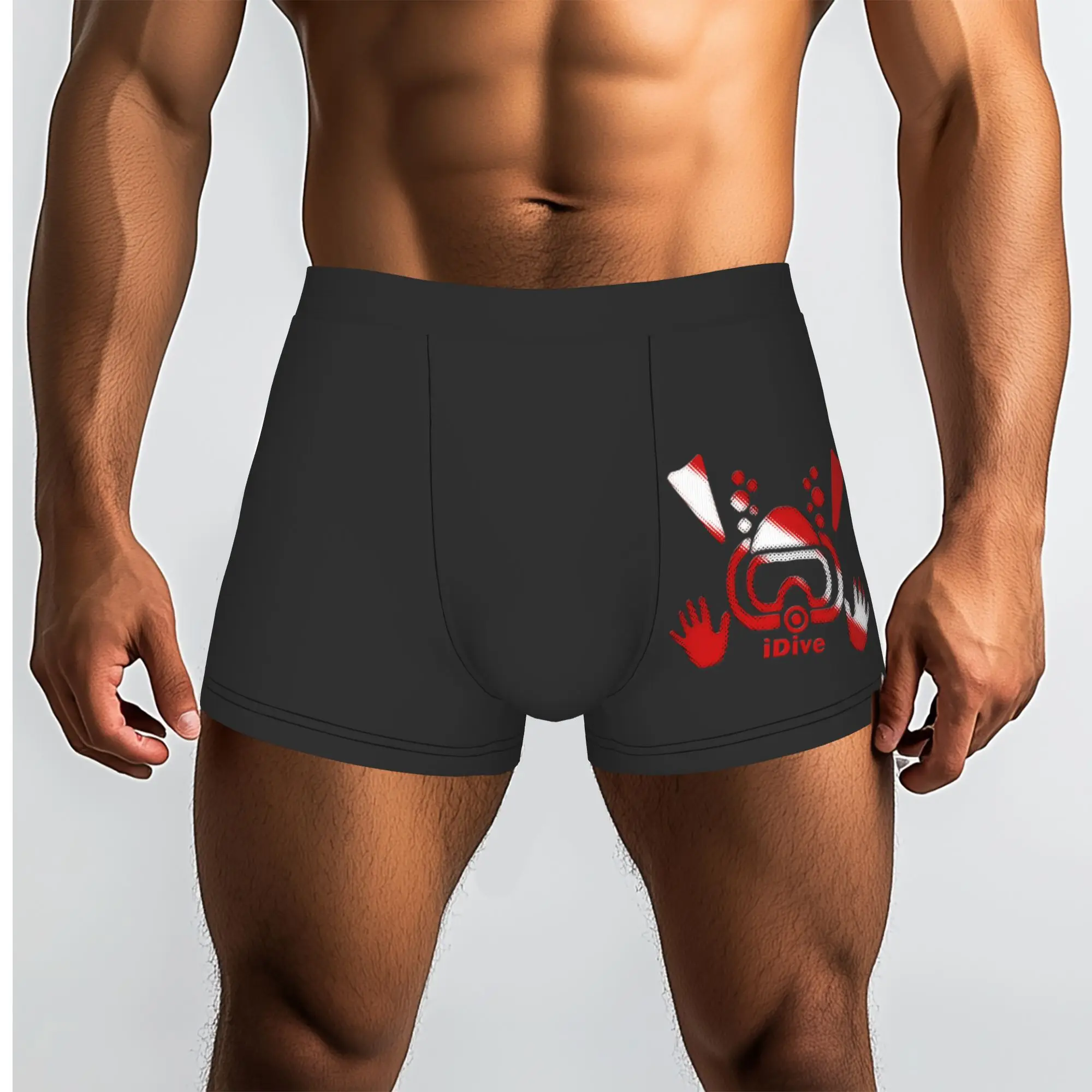 Custom Scuba Dive Aqua Red IDive OK  Boxers Shorts Men Diving Diver Briefs Underwear Fashion Underpants