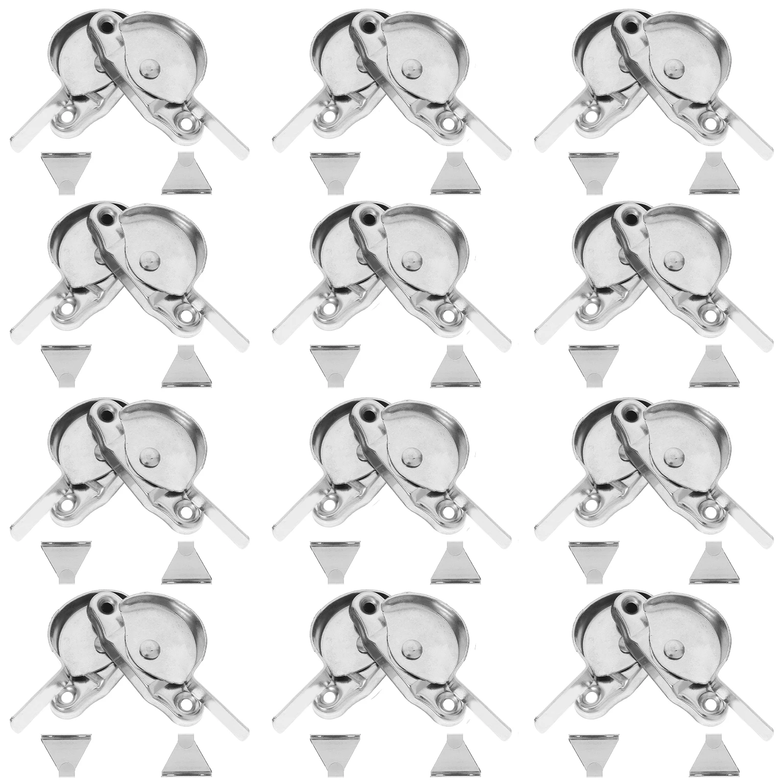 

12 Sets Stainless Steel Crescent Locks Anti-Theft Window Door Locks Durable Hardware Home Security (12 Left Short Hooks 12 Right