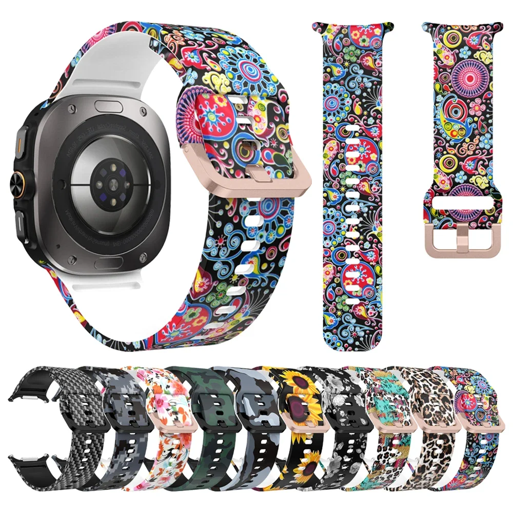 Printed Silicone Strap For Samsung Galaxy Watch Ultra 47mm Band For Galaxy Watch Ultra 47mm Sports Bracelet Watchbands