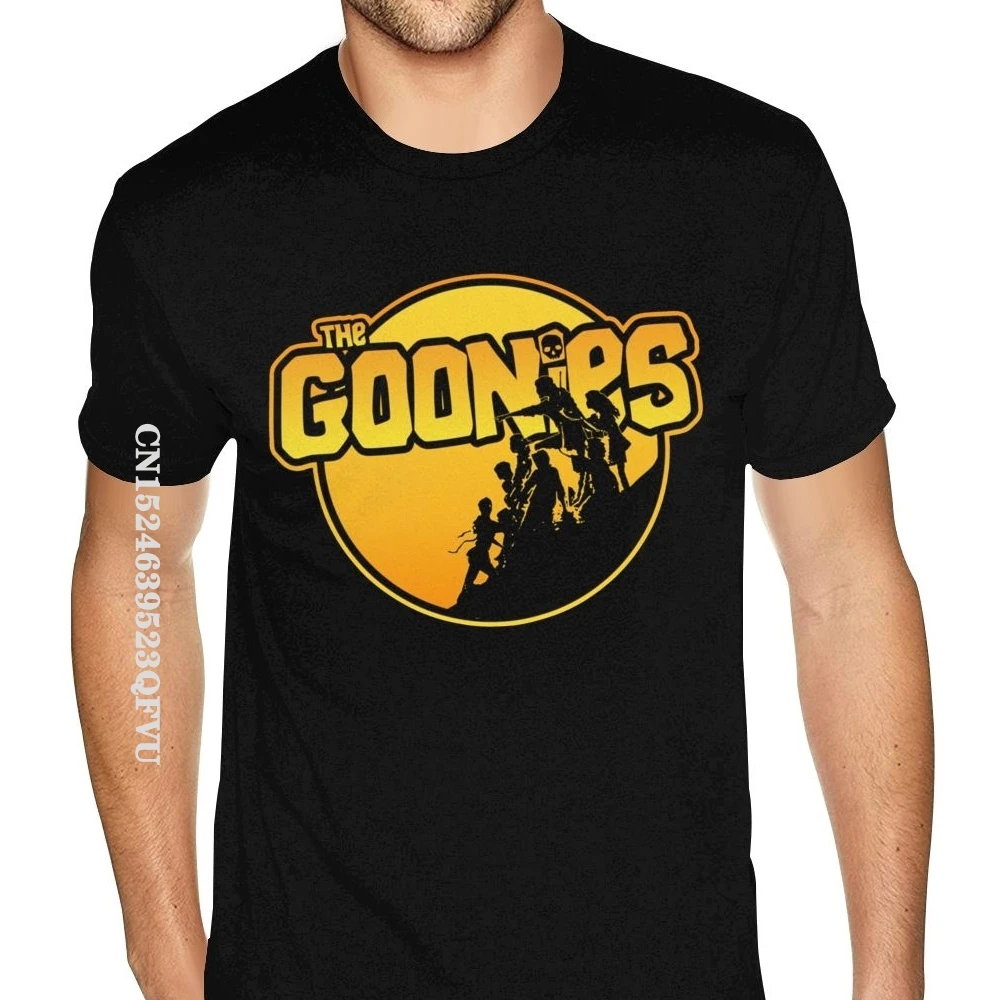 Wholesale The Goonies T-Shirt Men Men Cheap Custom England Style Tshirts Men Soft Cotton Black Crew Shirt England Style