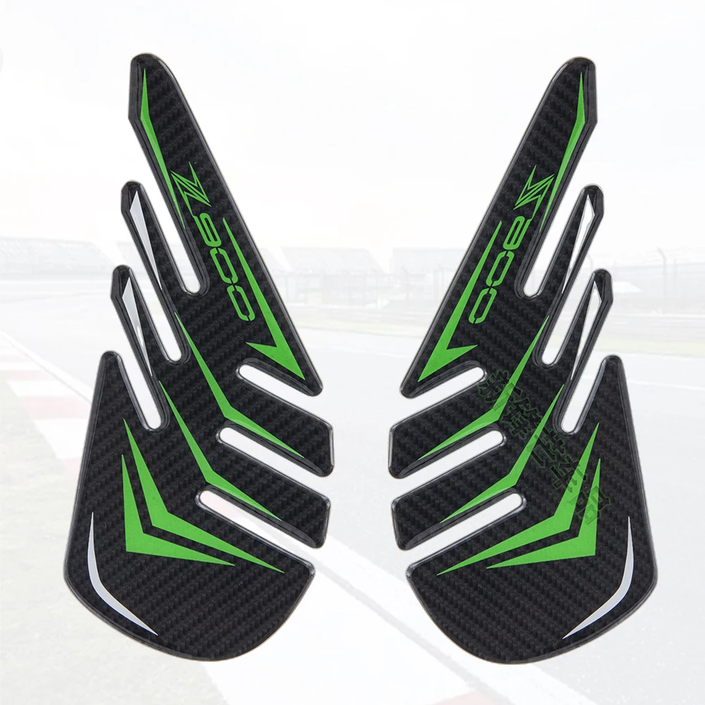 Pegatina de fibra de carbono para motocicleta, funda protectora con forma de espina de pescado para Kawasaki Z900