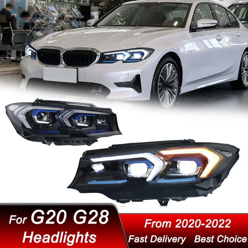 

Pop Car Headlights For BMW 3 Series G20 G28 2020-2023 New Style Full LED Headlamp Assembly Upgrade Projector Lens Accessories Ki