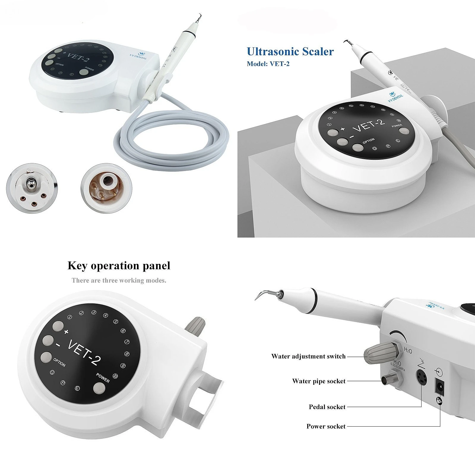 Dentals Ultrasonics Scaler for Woodpecker EMS Piezo Teeth Stain Remover Dentals Tool