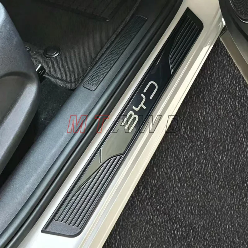 

Для BYD Shark Sealion 6 Seal U 2021-2026: Накладки на пороги из нержавеющей стали с хромированным покрытием, защита от царапин, декоративные накладки на педали, защитные накладки на пороги, стайлинг
