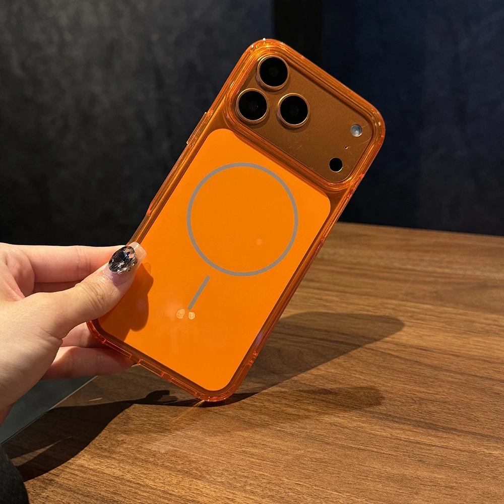 أحدث حافظة مغناطيسية قصيرة لهاتف آيفون 17 برو ماكس MagSafe شحن لاسلكي غطاء مضاد للسقوط ومضاد للصدمات لهاتف آيفون 17 برو