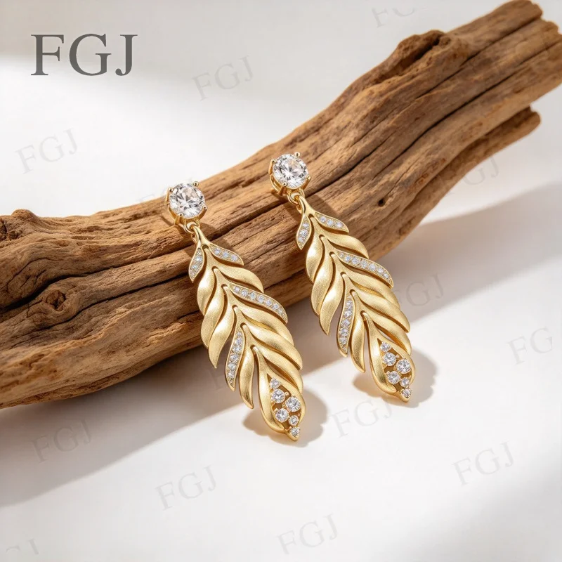Moissanit-Hängeohrringe, 925er Sterlingsilber, runder Schliff, VVS1, D-Farbe, Edelstein, Damen, feiner Party-Schmuck – Detail 9