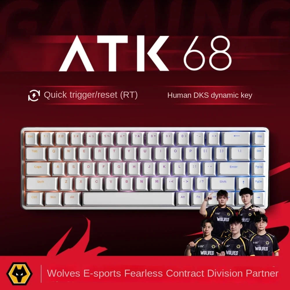 ATK68 Gaming Magnetic Shaft Keyboard Fearless Wired Compact Customized 68 Keys Mechanical RT 40-segment Adjustable FPS 3A Esport