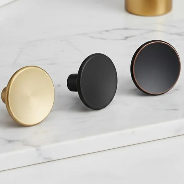 Modern Simple Round Knob Drawer Knob Zinc Alloy Cupboard Wardrobe Dresser Closet Kitchen Door Pull Furniture Hardware