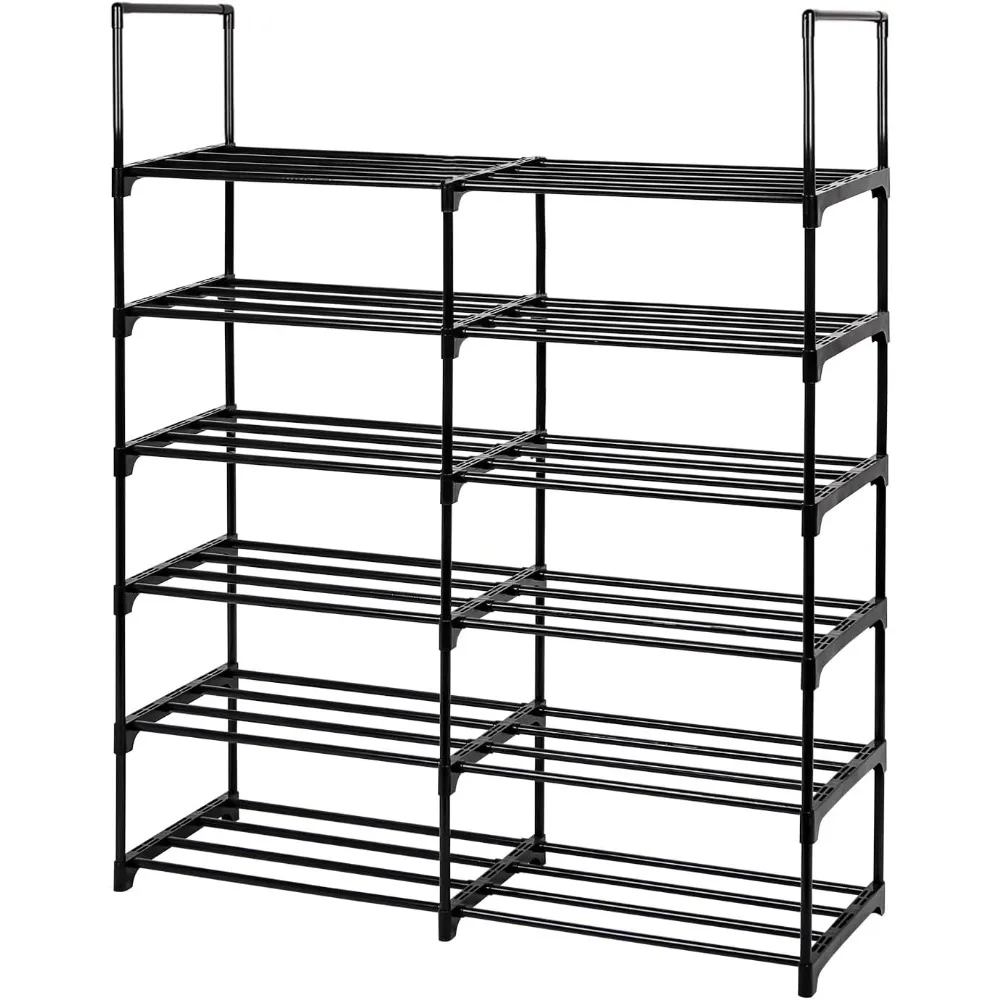 

Shoe Rack for Entryway 24-28 Pairs Double Row Durable Metal Shoe Storage Organizer for Closet Stackable Long Shoe Shelf Cabinet