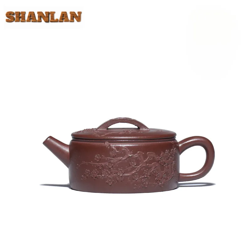 

160ml Classic Yixing Purple Clay Teapots Handmade Large Caliber Pot Raw Ore Zhongcao Qing Mud Kettle With Infuser Zisha Tea Set