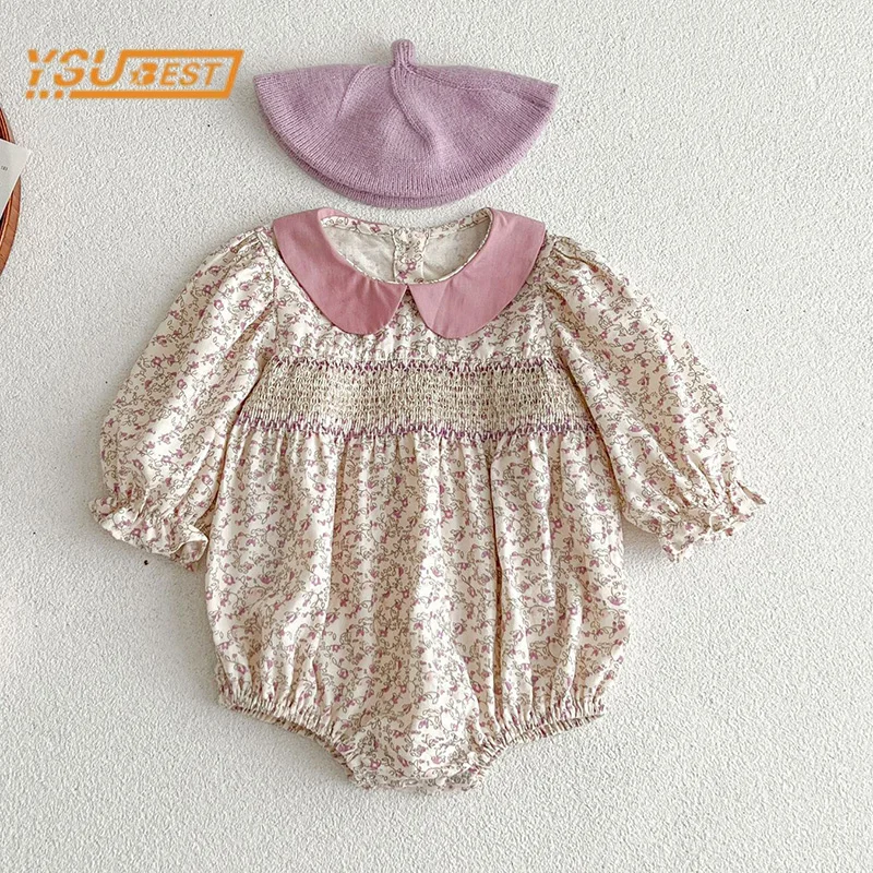 Autumn Newborn Kids Baby Girls Long Sleeve Sweet Printing Princess Rompers Infant New Baby Girls Rompers Clothes