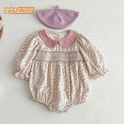 Autumn Newborn Kids Baby Girls Long Sleeve Sweet Printing Princess Rompers Infant New Baby Girls Rompers Clothes