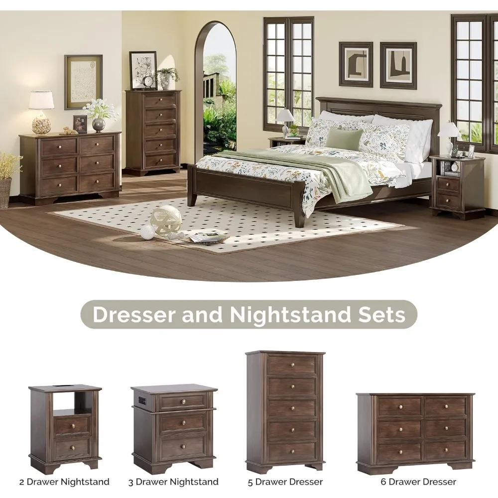 47" Tall 5-Drawer Wooden Dresser 6