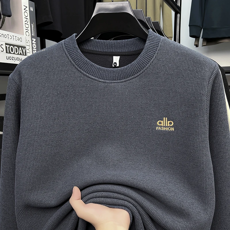 2025 New Hoodie for Men in Autumn and Winter with Thickened Fleece for Warmth Simple and Versatile Casual Base Top