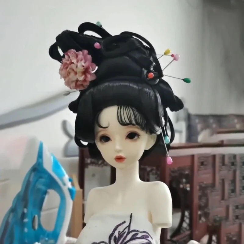 Blyth 1/6 1/4 1/3 BJD Wig Ancient Costume Hanfu Doll Accessories Fairy Hair Retro Wigs For BJD/SD YOSD MSD SD13 Girl Uncle C2021