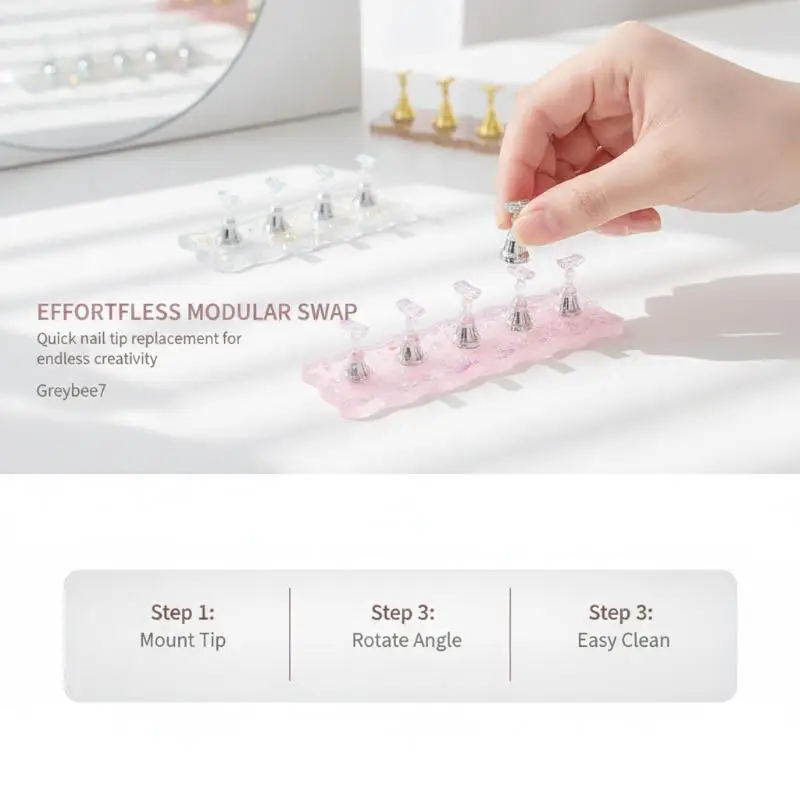 1Pcs Aurora Magnetic Nail Holder Practice Display Stand Acrylic Crystal Showing Shelf Nail Art Tool Colorful Nail Polish