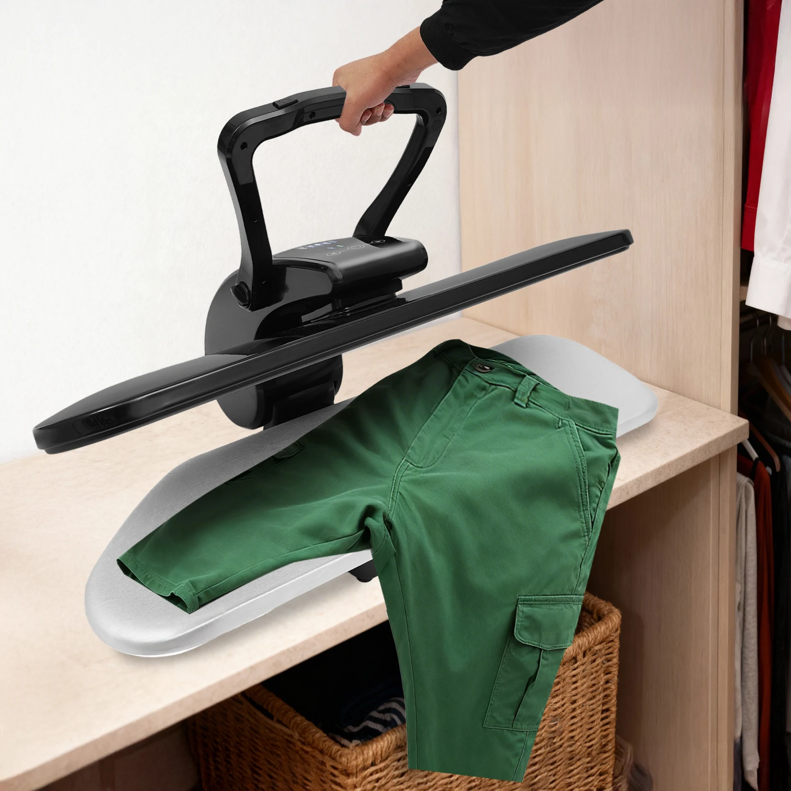 2200W Elektrische Stoompers Strijkmachine 36 inch 5 standen Textiel Warmtepers Touch Control Kleding Stoompers voor Thuis & Commercieel gebruik