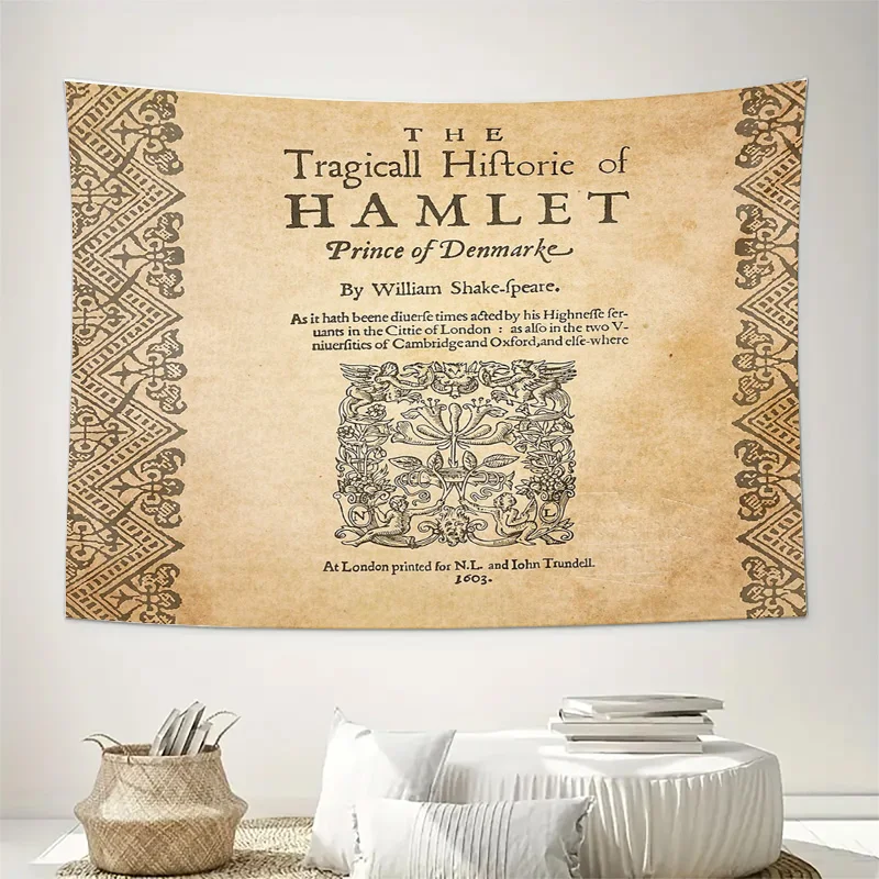 Shakespeare Hamlet Tapestry Wall Hanging Gothic Medieval Fantasy Art Home Decor Vintage Renaissance Historical Aesthetic Room De