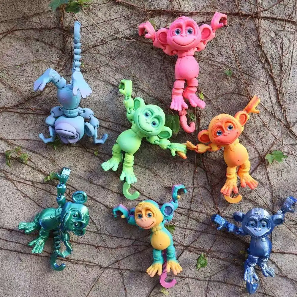 3D Printing Monkey Crafts Figure Multi-joint Movable Funny Abstract For Home Desk Decoration Accessories Children's Unique Gift