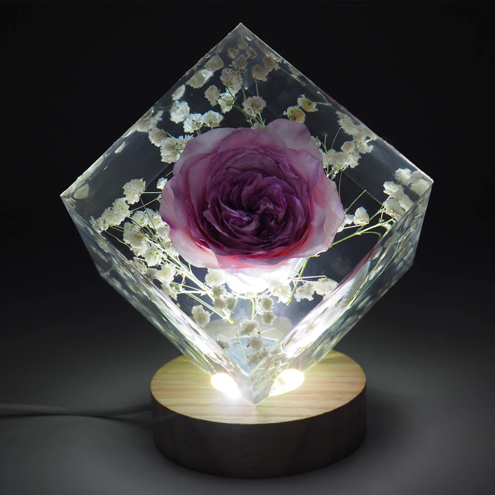 DIY Crystal Epoxy Resin cube bevel lamp holder Mold Geometric Mirror Decorative Lamp Silicone Mold