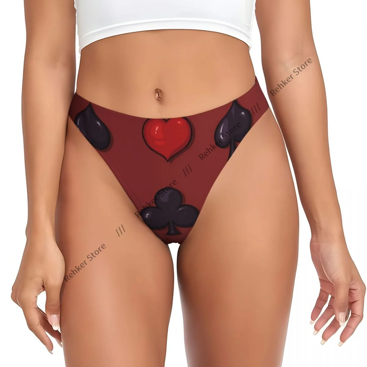 Sexy roupa interior feminina jogando cartão ternos tanga geométrica calcinha g-string