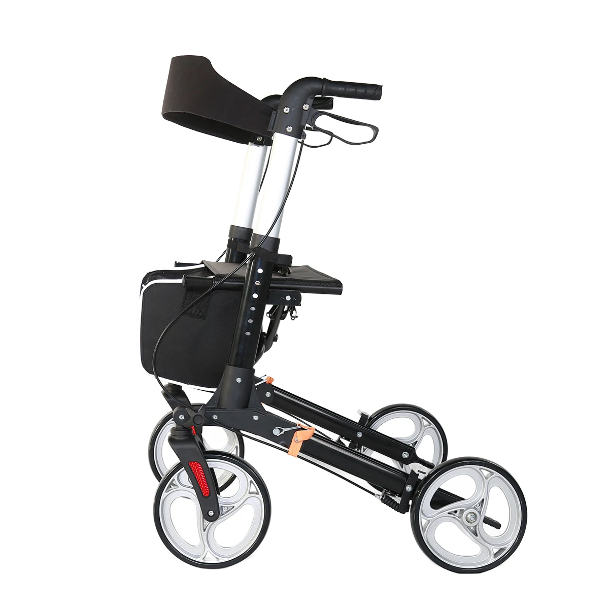 Double Folding Aluminum Walker, Lightweight Medical Walking Aid for Elderly, Compact Storage for Home Care OEM ODM Factory