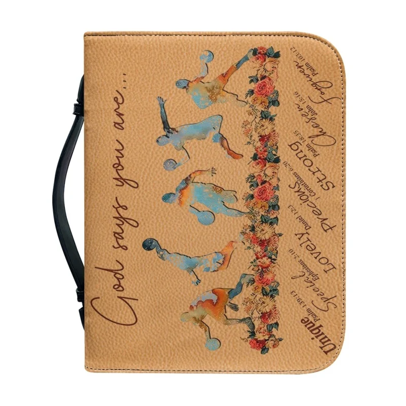 Funda con estampado personalizado de Dios dice que eres, bolso de mano de PU, libro de estudio, cajas de almacenamiento para novio, regalos