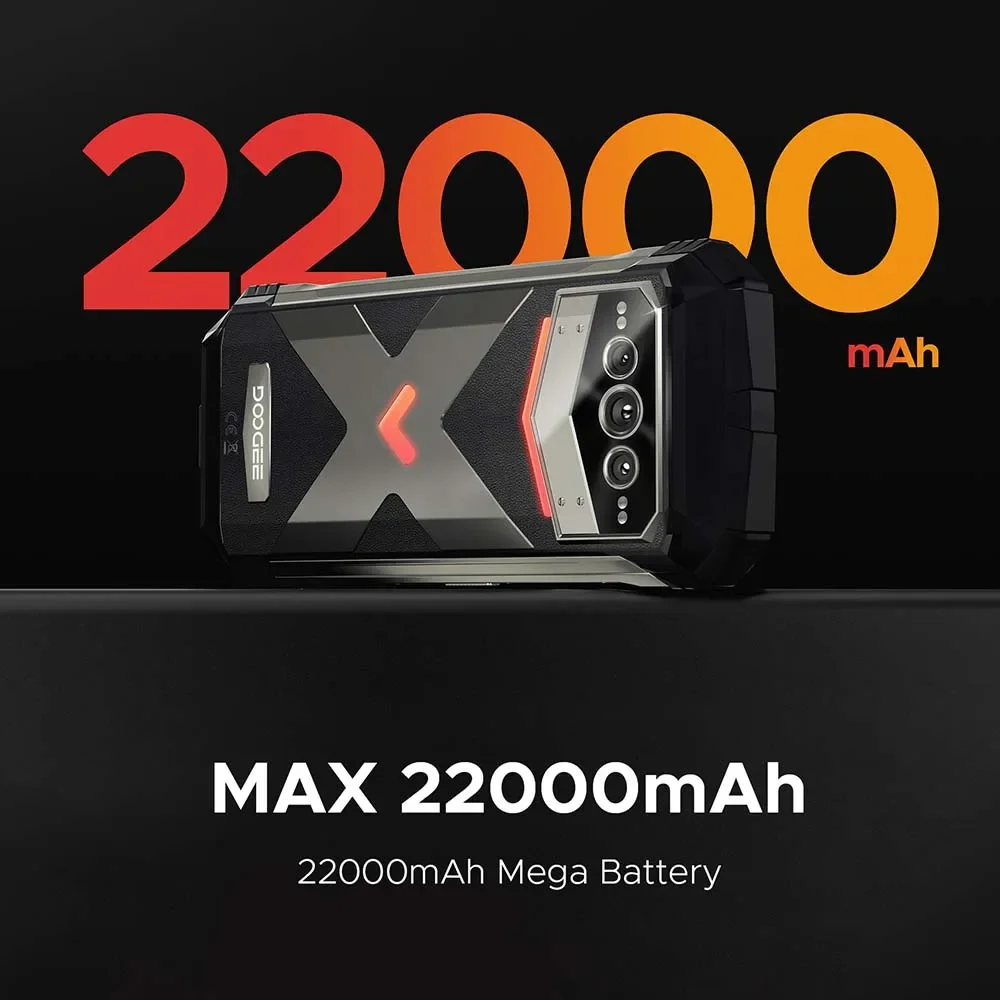 Прочный телефон DOOGEE V Max Plus, 36 ГБ (16 + 20), 512 ГБ, 22000 мАч, 200 МП, камера, размер 6,58 дюйма, 120 Гц, 7050, Android14