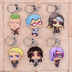 Jojo Anime Keychain Arcylic 7 Styles Cartoon Figures Keyrings Kawaii Accessories