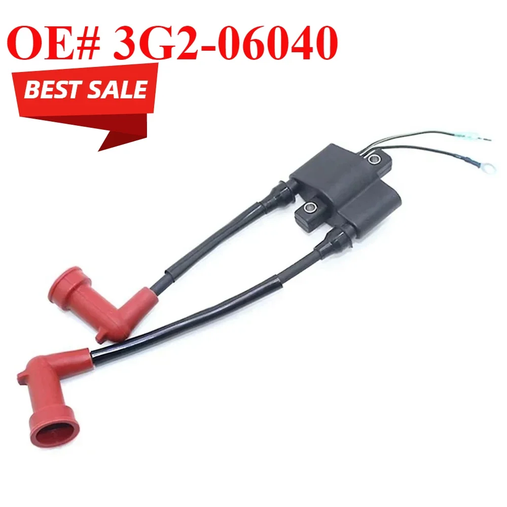 

3G2-06040 Ignition Coil For Tohatsu Mercury Engine 25 30HP 160643 with Plug Cap 8M0047311 Accessories Replaces Parts