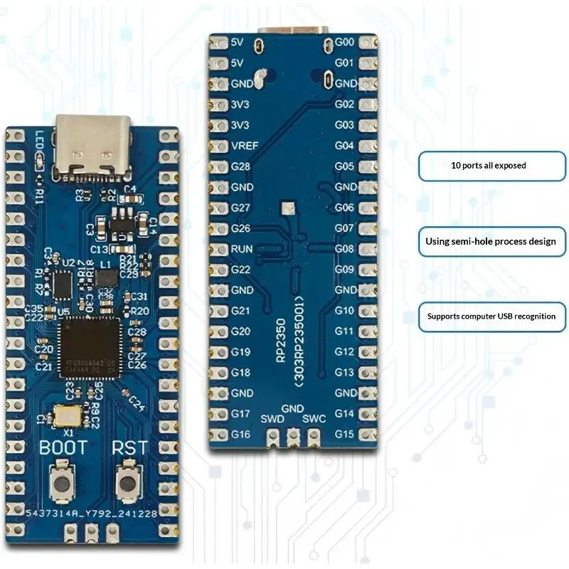 For Raspberry Pi 2 RP2350 Development Board RP2350 Microcontroller Module Type C Interface
