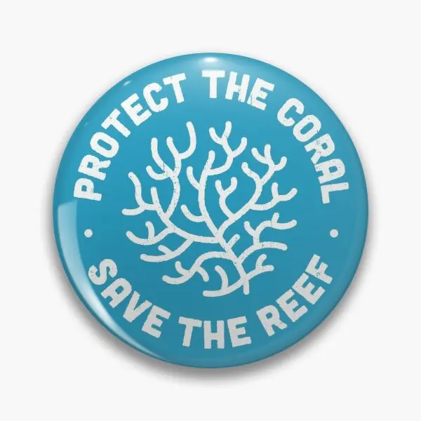 Protect The Coral Save The Reef Blue I  Soft Button Pin Collar Jewelry Metal Decor Funny Gift Lover Hat Clothes Lapel Pin Brooch