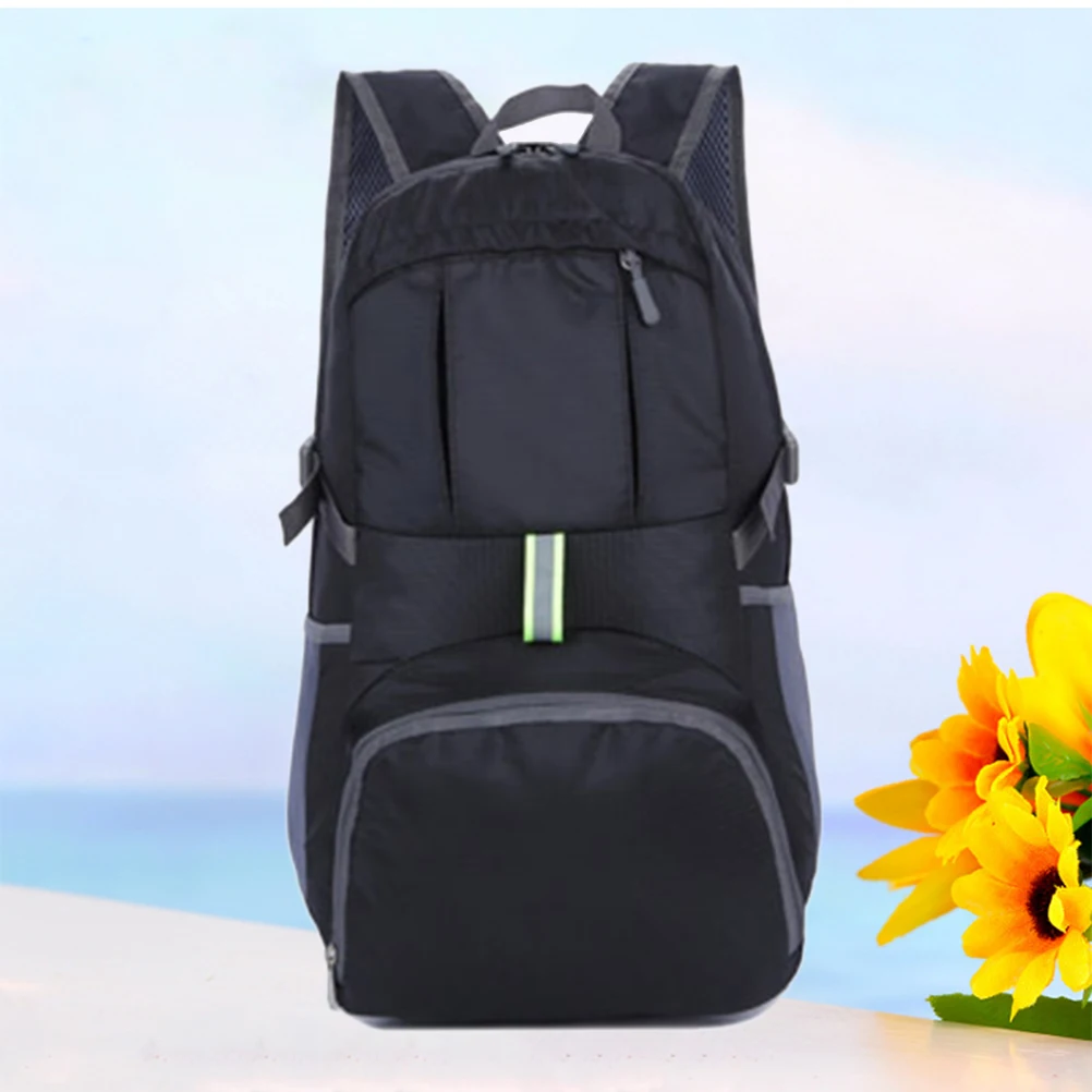

35L Waterproof Backpack Black Lightweight Foldable Daypack Travel Outdoor Shoulder Bag Carry Vacations Shopping