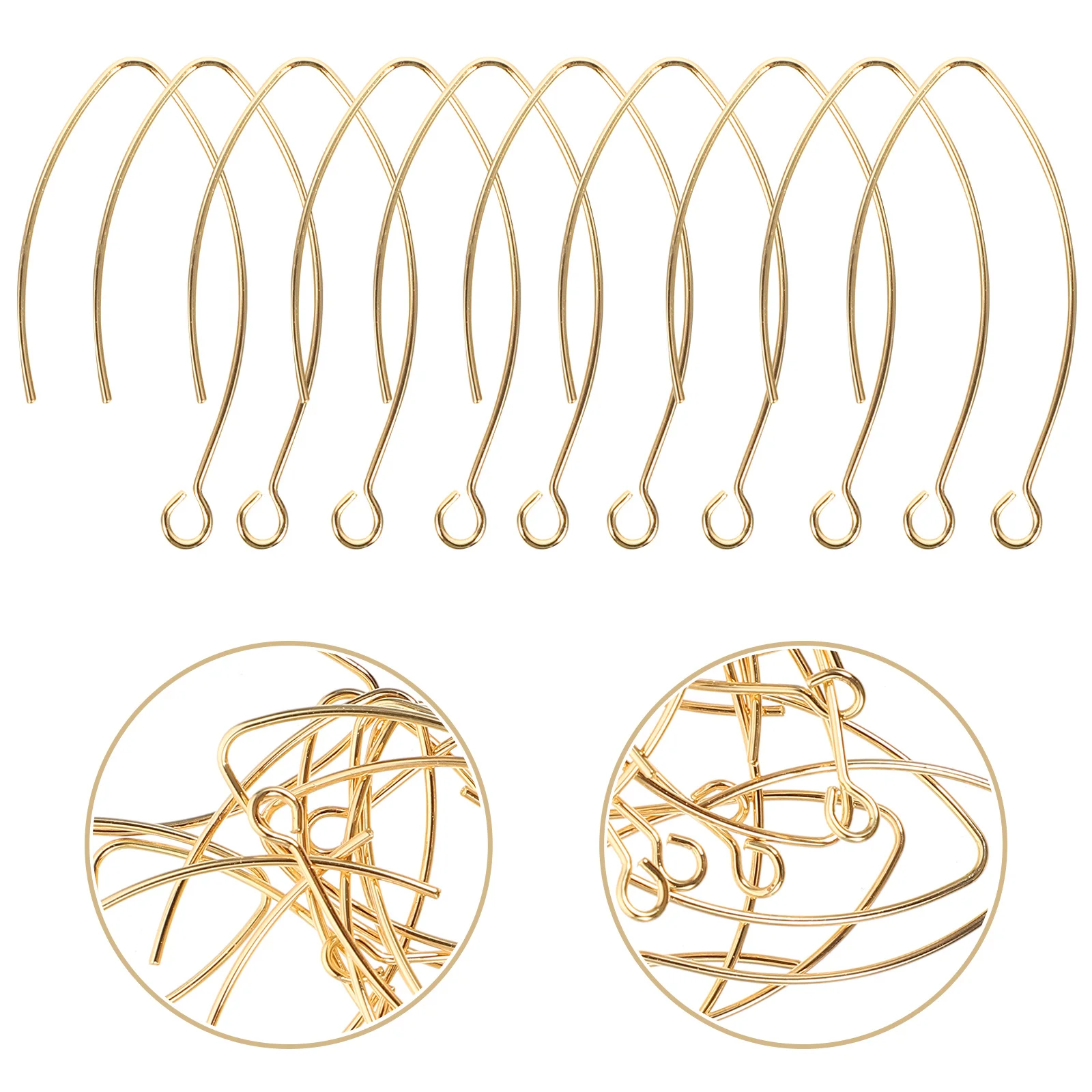 

20pcs Gold Plated Ear Hooks Earring Making Sterling Silver Earring Hooks Supplies Brass DIY Jewelry Tools H made Craft