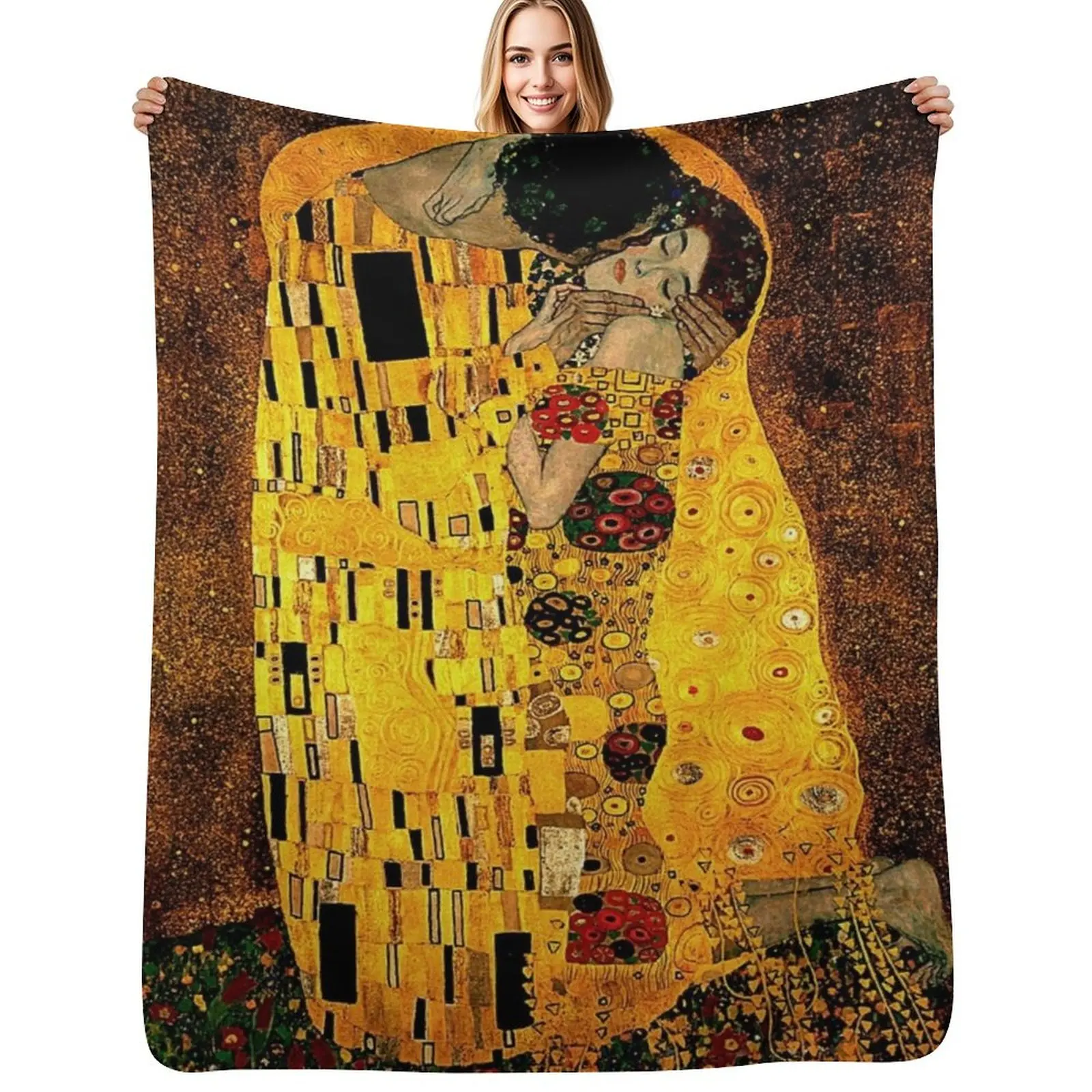 

Gustav Klimt The Kiss Throw Blanket Men's Soft Warm Throw Blanket for Couch